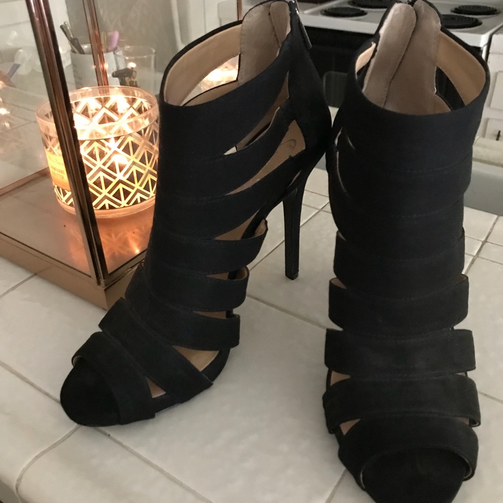 Jessica Simpson Caged heels.